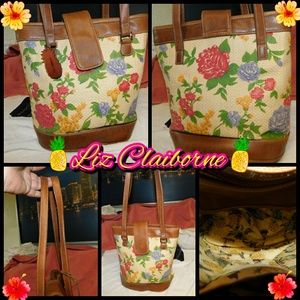 Liz Claiborne flowers & pineapple themed purse